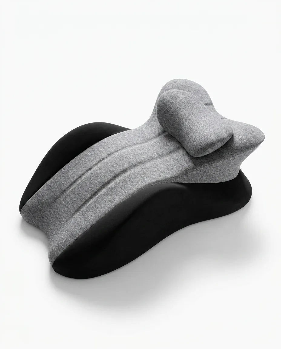 Oreiller cervical en mousse à mémoire de forme – contour avec ailes latérales pour dormeurs sur le dos et sur le côté – image du produit 8