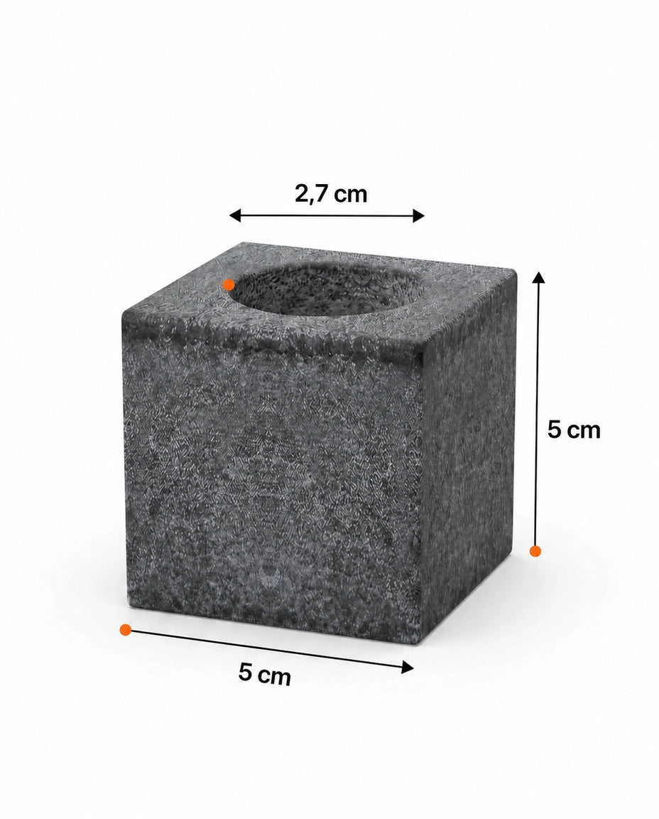 Présentoir à huiles essentielles en granit – support sculptural pour sauna et spa – image du produit 7