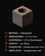 Présentoir à huiles essentielles en granit – support sculptural pour sauna et spa – image du produit 8