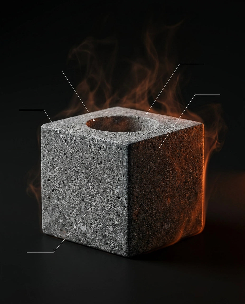 Présentoir à huiles essentielles en granit – support sculptural pour sauna et spa – image du produit 11