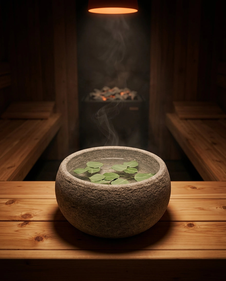 Natural Stone Sauna Aroma Bowl – for Essential Oils and Infusions – product image 2