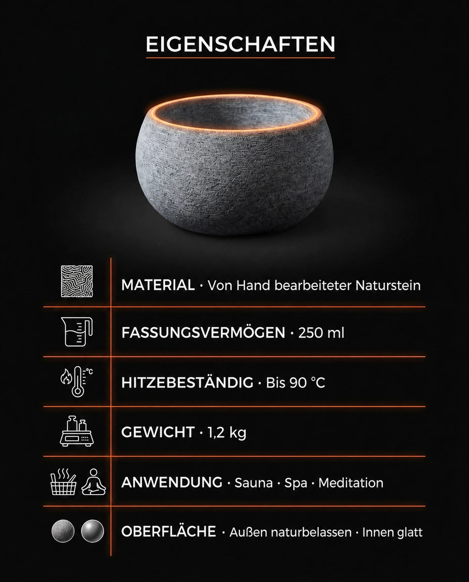 Natural Stone Sauna Aroma Bowl – for Essential Oils and Infusions – product image 10