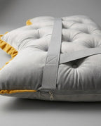 Coussin dossier de lit en velours capitonné – look de tête de lit sans installation – image du produit 6
