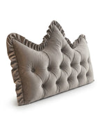 Coussin dossier de lit en velours capitonné – look de tête de lit sans installation – image du produit 7