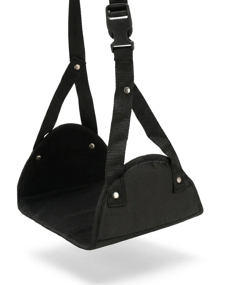 Foot hammock for travel and the office – relief for tired legs at your desk and on flights – product image 1