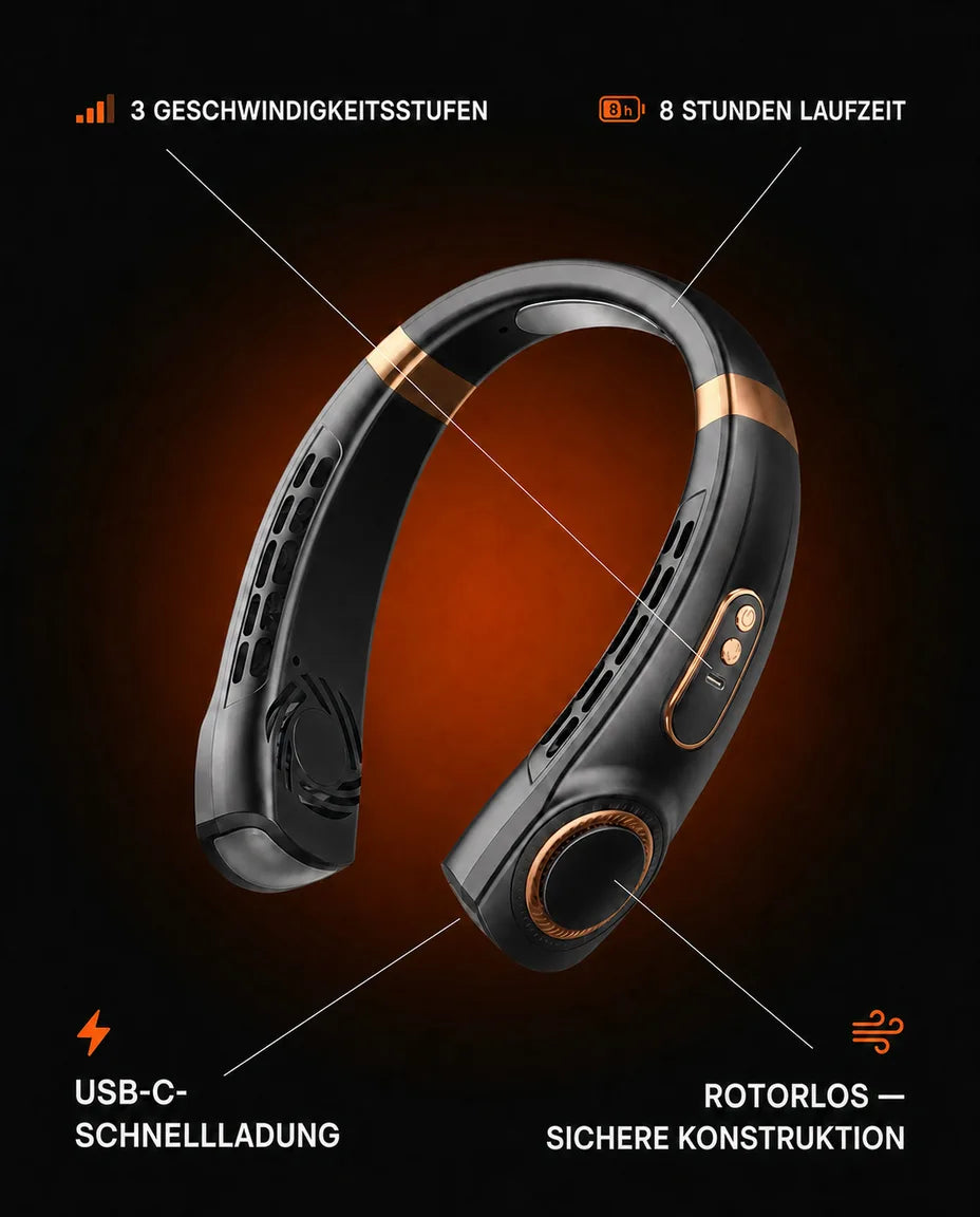 Bladeless Neck Fan – Hands-Free Cooling for On the Go and the Office – product image 7