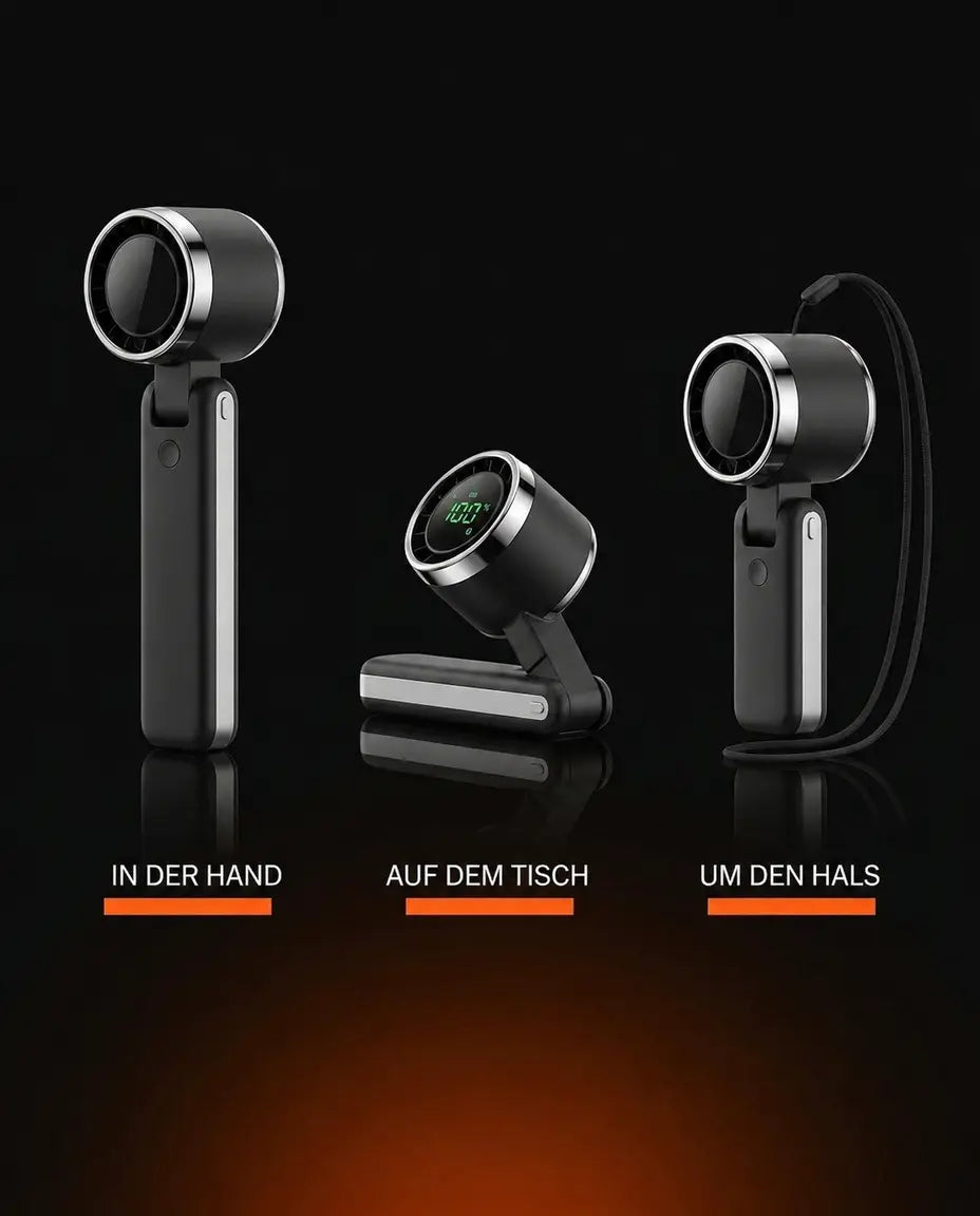 Ventilateur portatif turbo avec affichage numérique – pliable et rechargeable par USB-C – image du produit 15