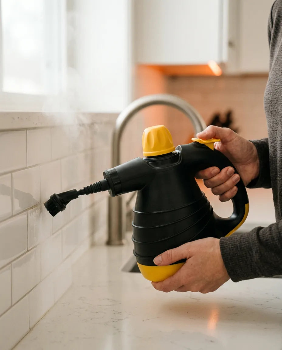 Handheld steam cleaner for grout and tiles – cleans with hot steam, no chemicals – product image 2
