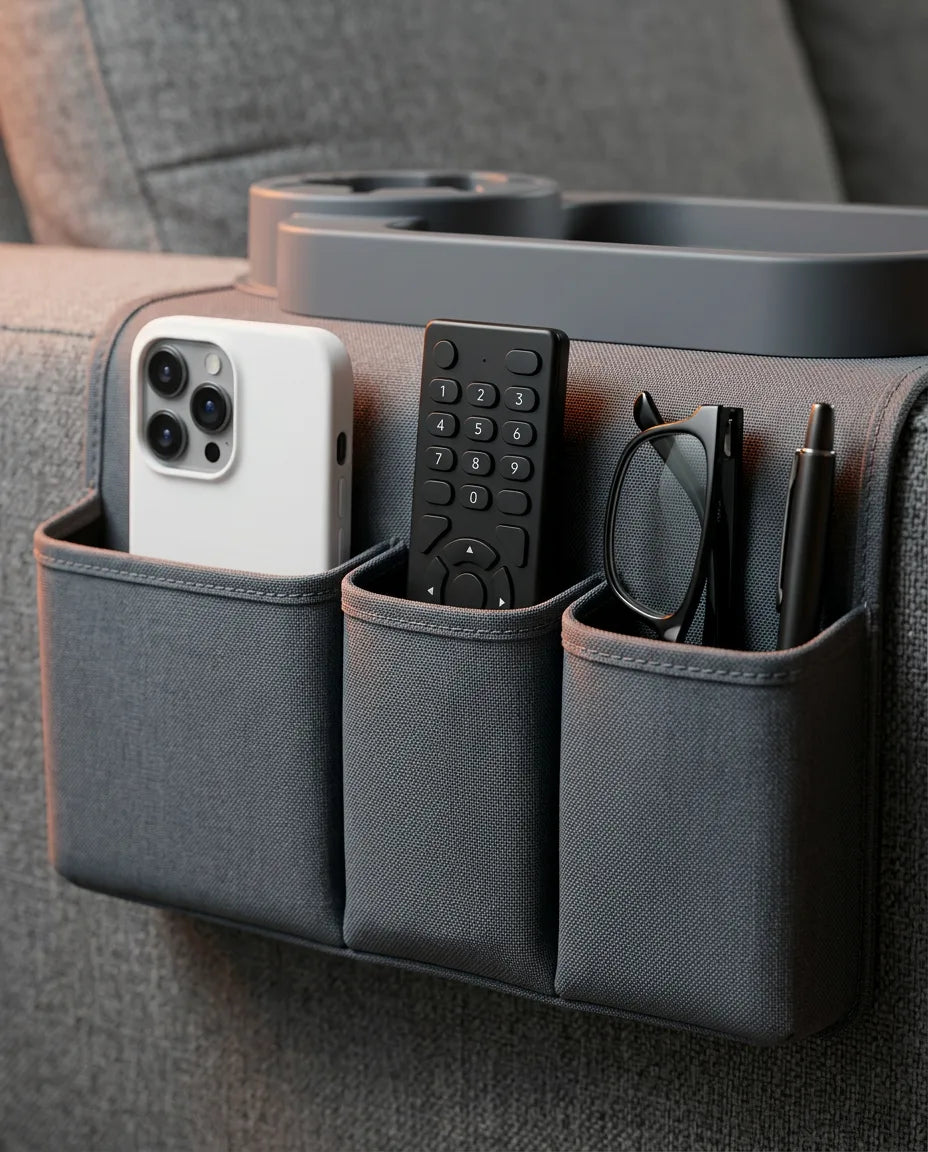 Sofa Armrest Organizer – With Cup Holder and Remote Control Pockets – product image 5