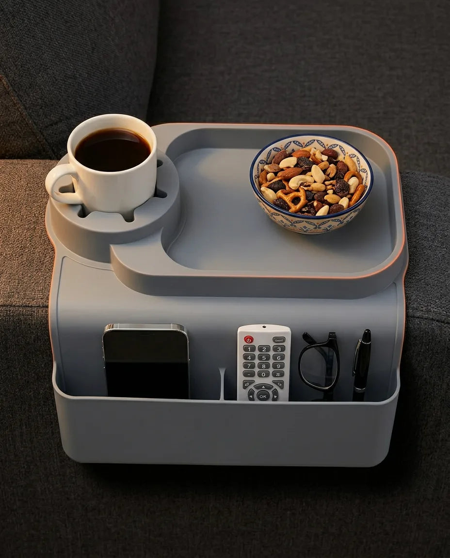 Organisateur d'accoudoir pour sofa – avec porte-gobelet et pochettes pour télécommande – image du produit 7