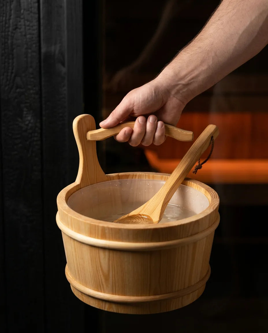 Wooden Sauna Bucket with Ladle – for Steam and Water in Your Home Sauna – product image 10