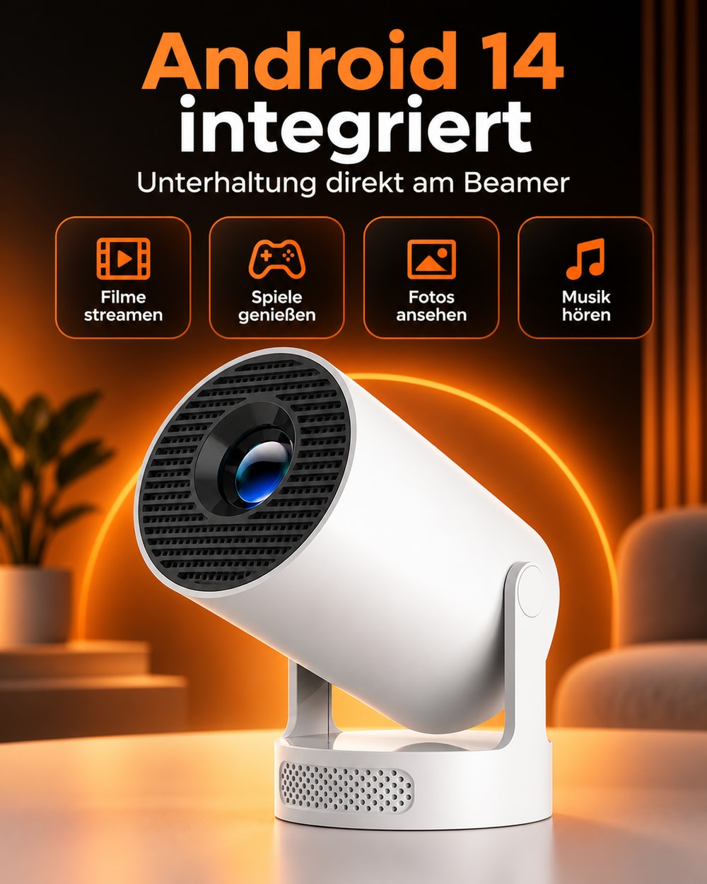 Mini projector – built-in Android 14