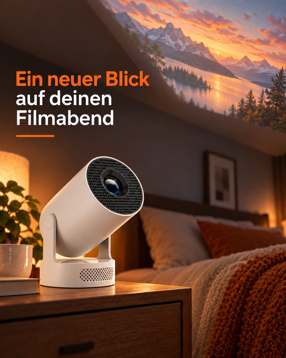 Mini projector – projecting onto the ceiling
