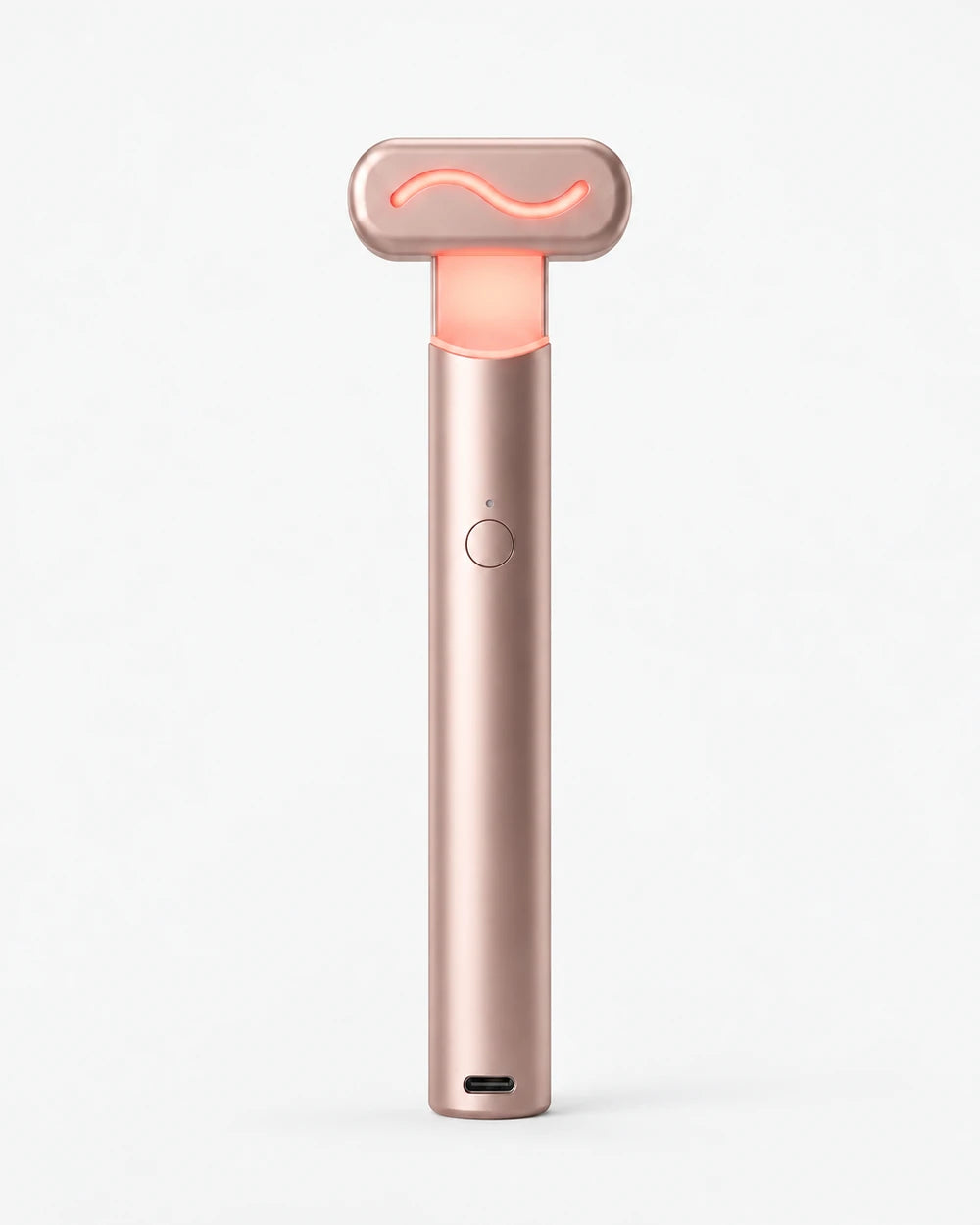 Handheld red light facial device – pink device with a flat head