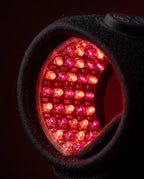 LED red light wrist band – close-up of the red LEDs