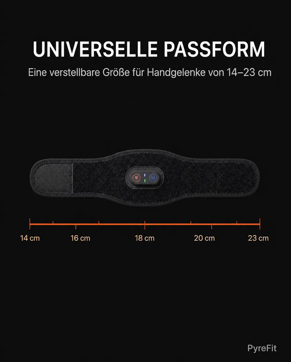 LED red light wrist band – graphic of the shape and fastener