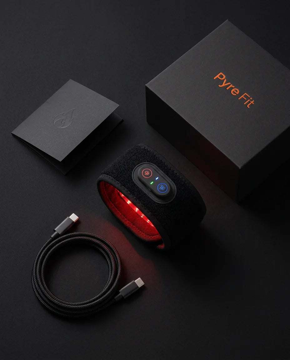 LED red light wrist band – band with cable and packaging