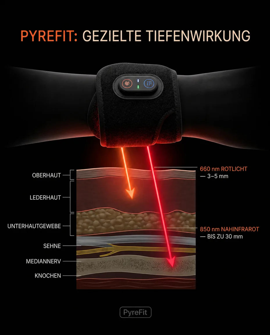 LED red light wrist band – cross-section graphic of the LED band