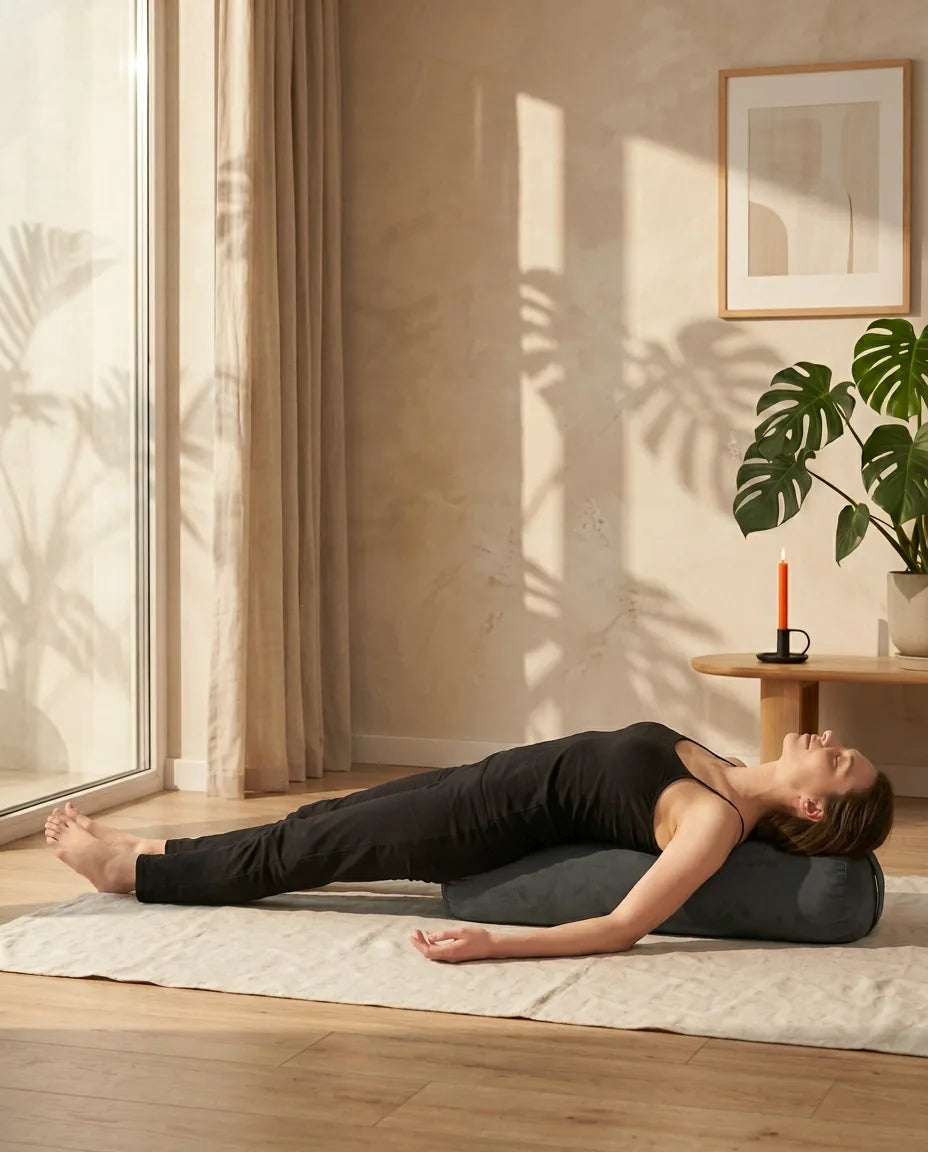 Velvet Yoga Bolster – Firm Support for Meditation and Recovery – product image 3