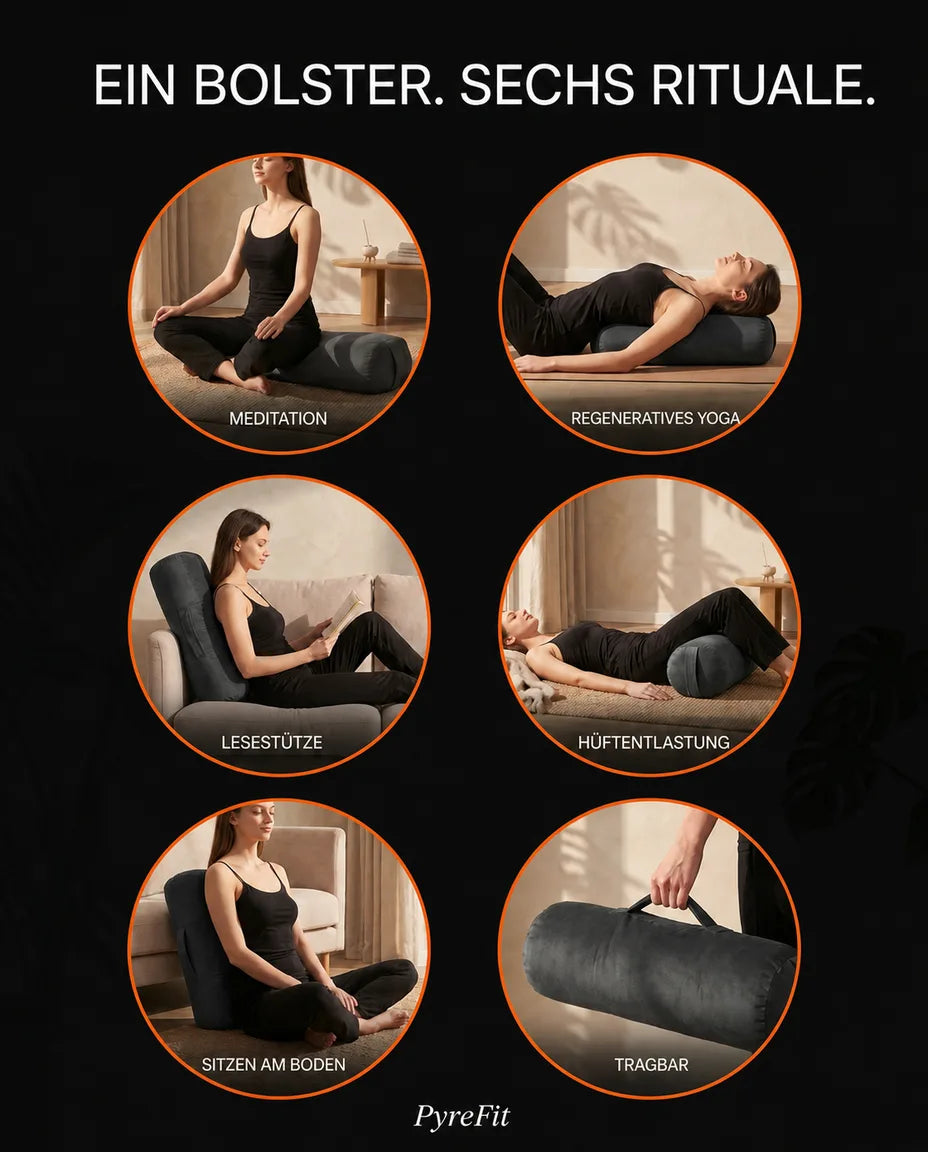 Velvet Yoga Bolster – Firm Support for Meditation and Recovery – product image 9