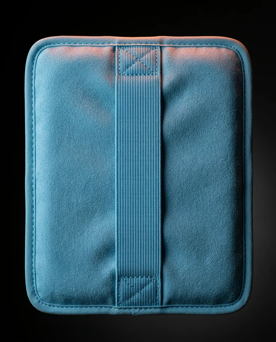 Flexible hot and cold gel pack – segmented back of the blue gel pack