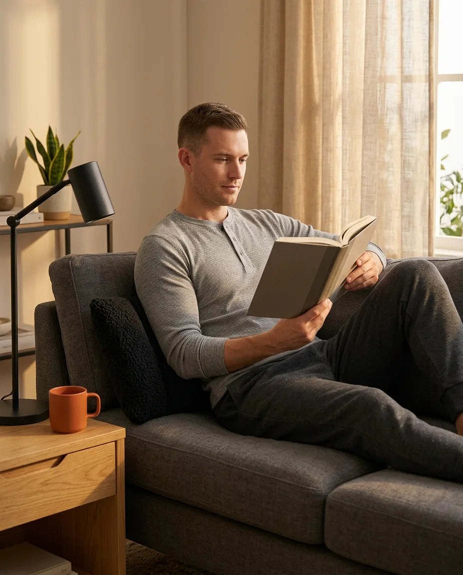 Coussin lombaire à housse sherpa – soutien du dos pour le bureau, le sofa et le lit – image du produit 3
