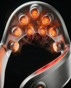 Neck massager with heat – inside view of the illuminated massage heads