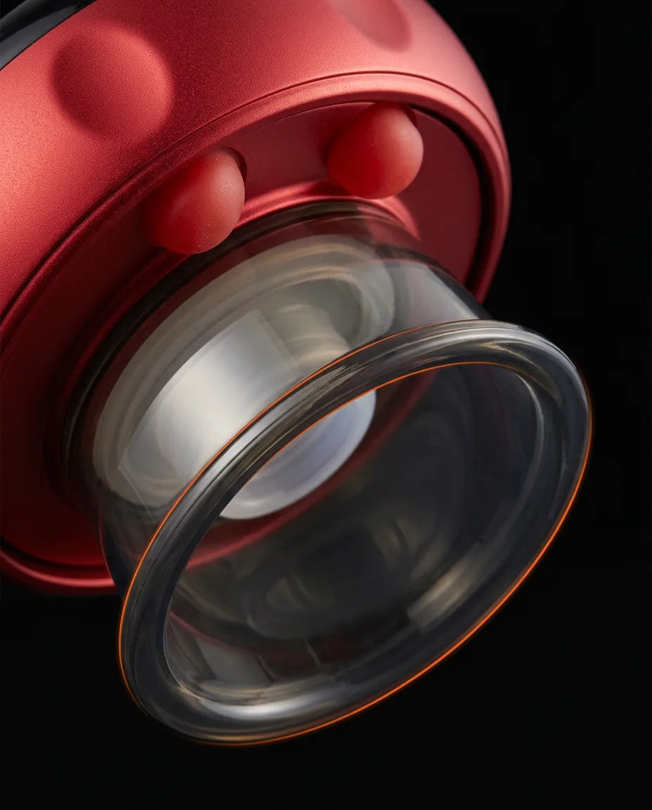 Red light cupping device with suction massage – underside with transparent suction head