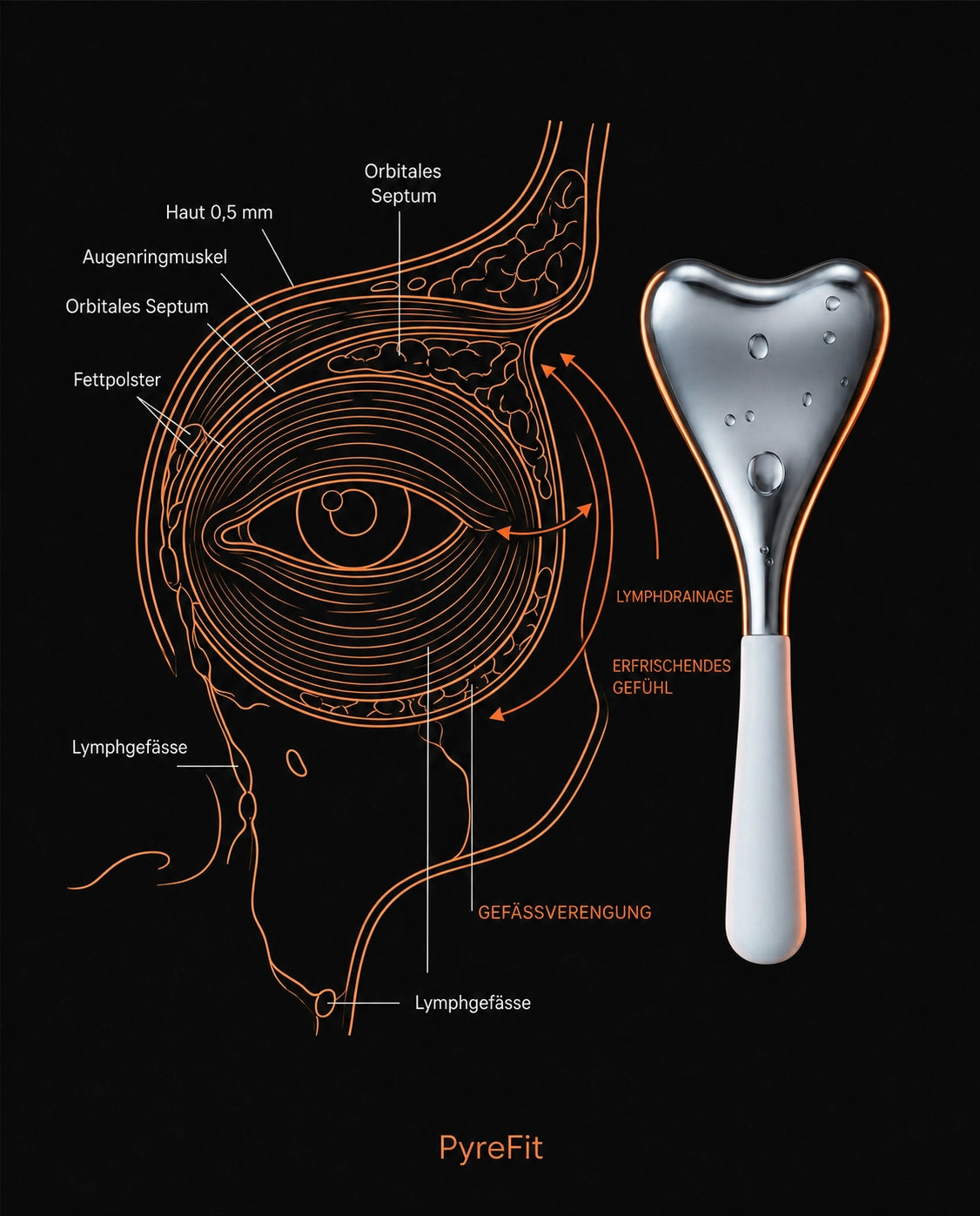 Bâtonnet de massage pour les yeux en acier inoxydable – rafraîchit le contour des yeux fatigués, sans électricité – image du produit 11