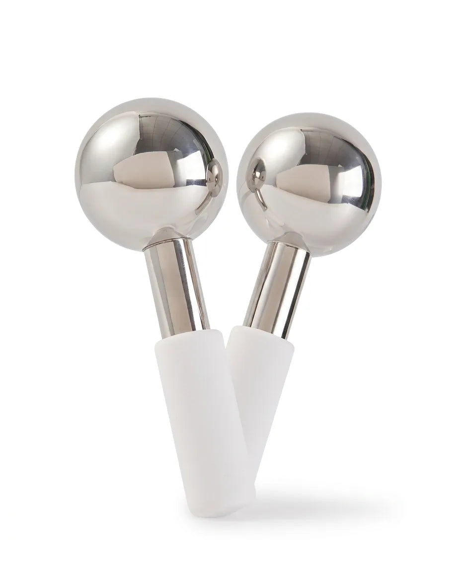 Stainless steel facial cooling globes – refreshing facial massage for puffiness – product image 1