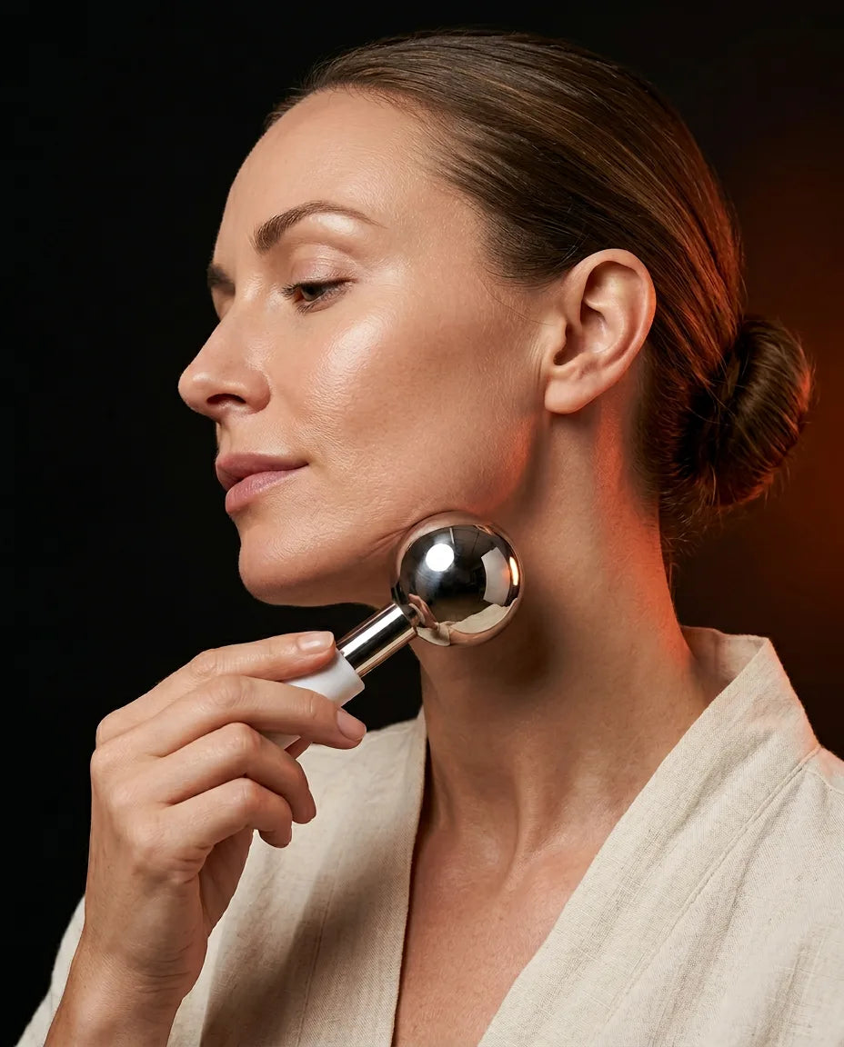 Stainless steel facial cooling globes – refreshing facial massage for puffiness – product image 7
