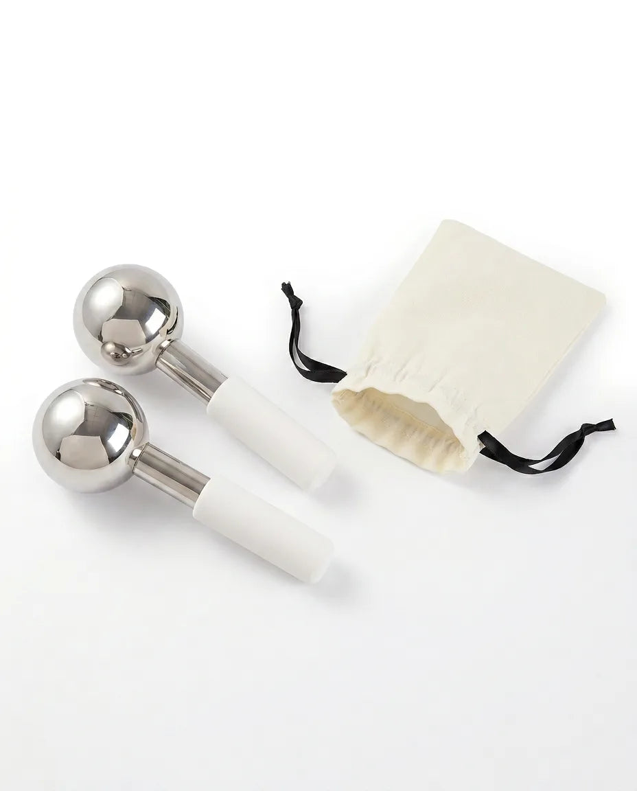 Stainless steel facial cooling globes – refreshing facial massage for puffiness – product image 8