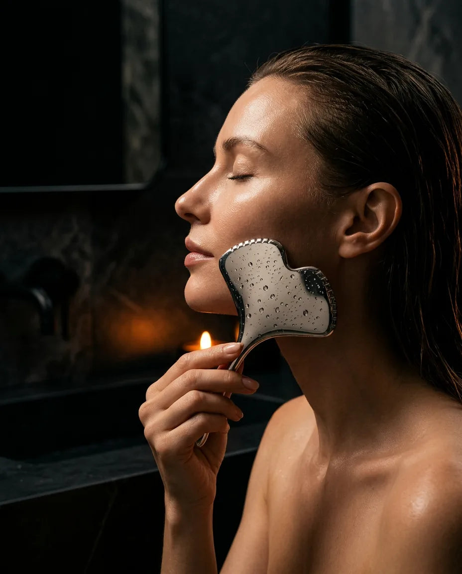 Stainless steel gua sha – a cooling facial massage for contouring – product image 2