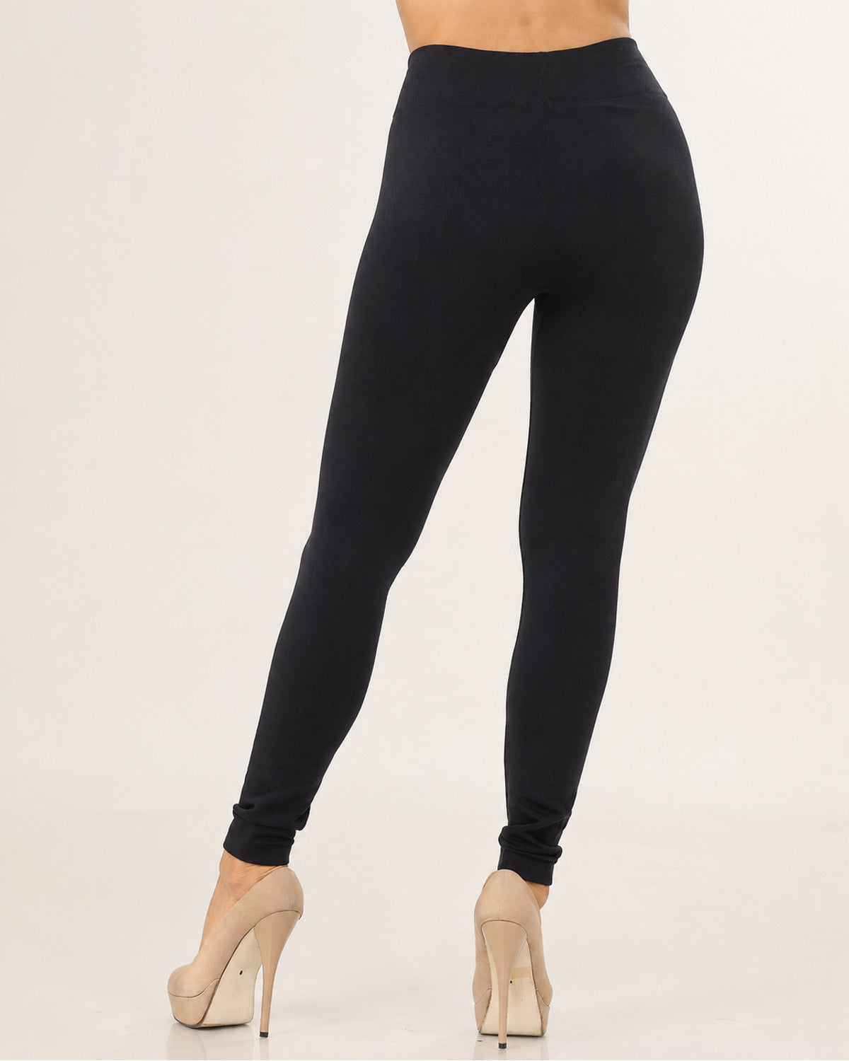 Black leggings with fleece lining – product view 1