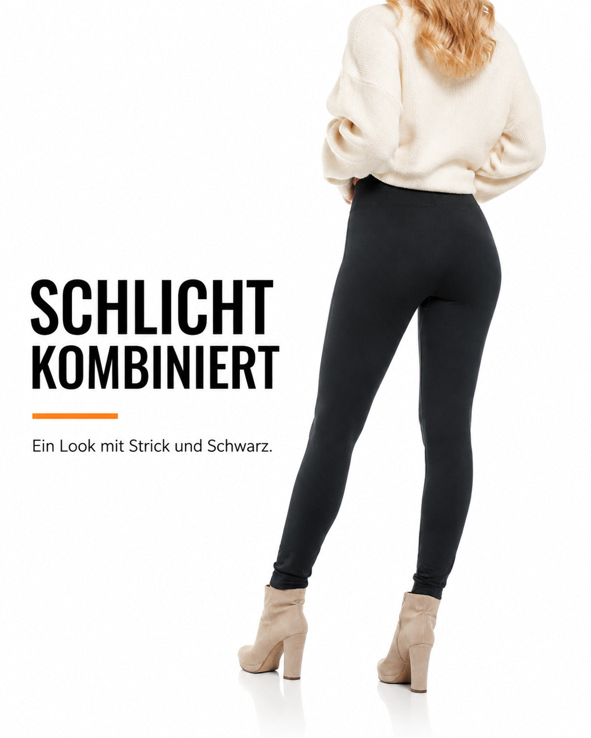 Black leggings with fleece lining – product view 3