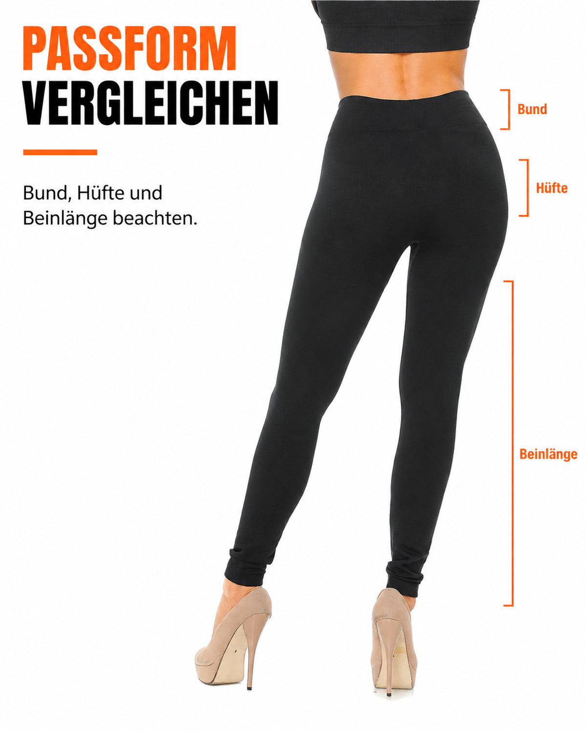 Black leggings with fleece lining – product view 6