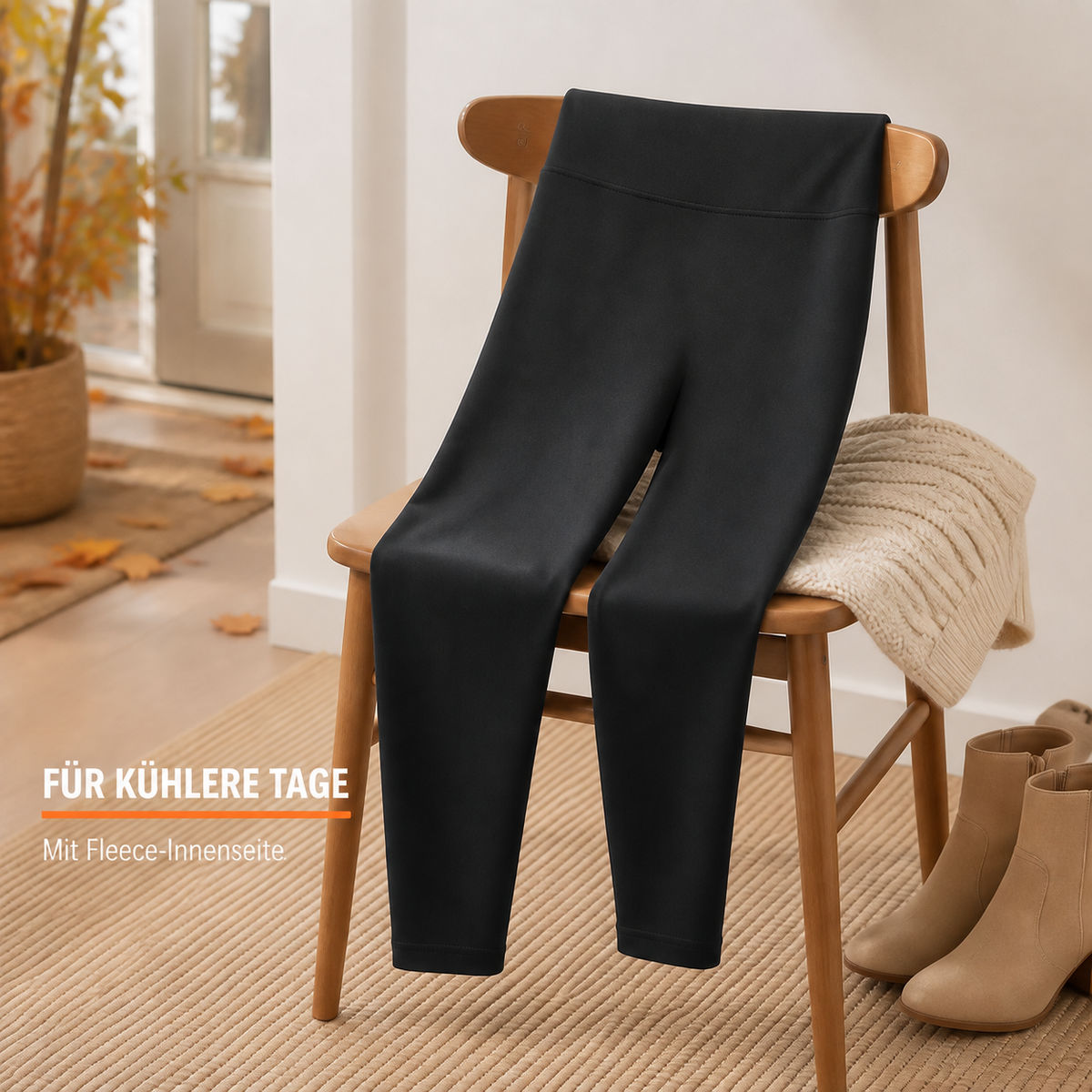 Black fleece-lined leggings – detail 1
