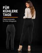 Black fleece leggings with cuffs – for cooler days