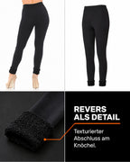 Black fleece leggings with cuffs – the cuff as a detail