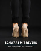 Black fleece leggings with cuffs – black with cuffs