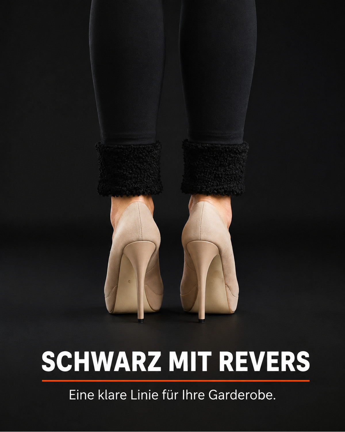 Black fleece leggings with cuffs – black with cuffs