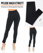 Black fleece leggings with cuffs – care as per the label