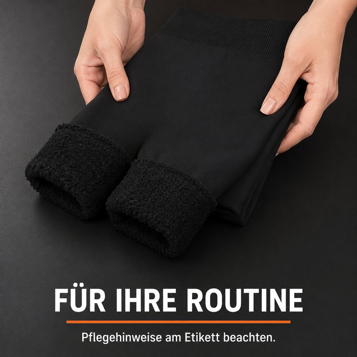 Black fleece leggings with cuffs – FOR YOUR ROUTINE