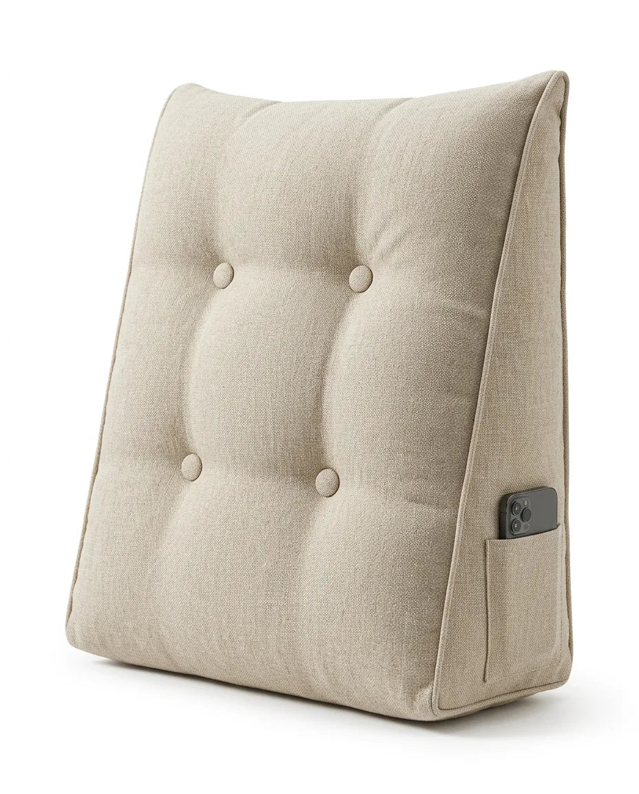 Coussin de lecture avec accoudoirs et pochettes latérales – dossier confortable pour le lit – image du produit 13