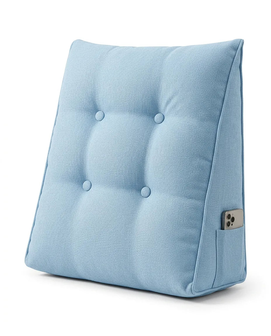 Coussin de lecture avec accoudoirs et pochettes latérales – dossier confortable pour le lit – image du produit 15