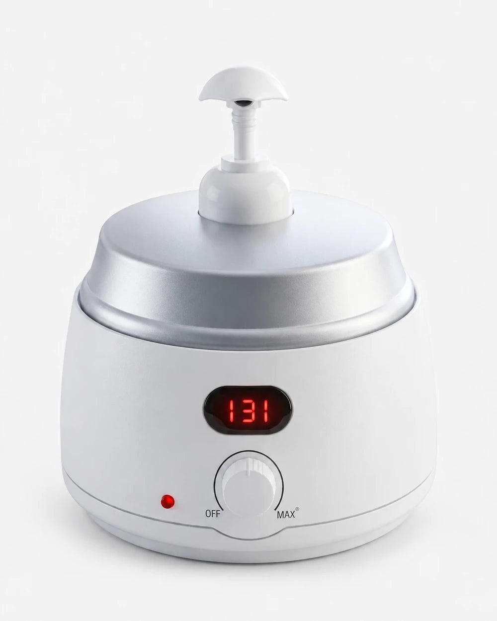 Massage oil warmer with display – white oil warmer with pump head