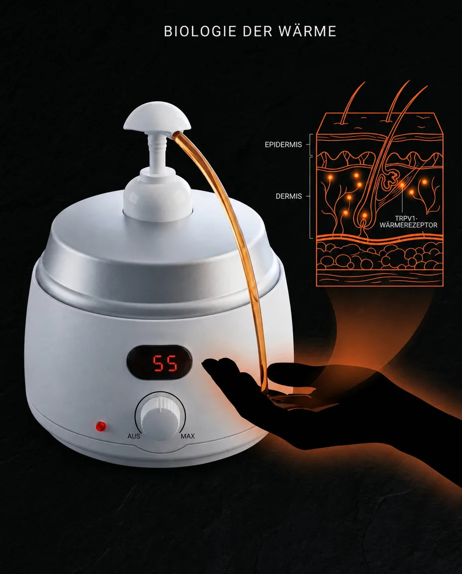 Massage oil warmer with display – diagram of dispensing the oil