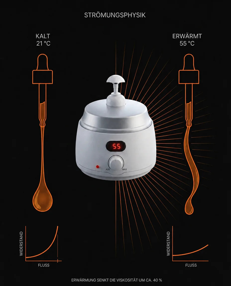 Massage oil warmer with display – device with its power cord shown