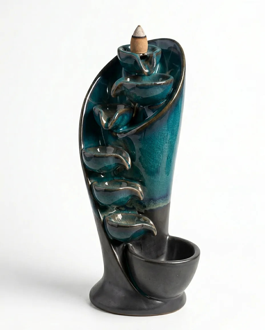 Ceramic Backflow Incense Burner – Waterfall Cone Burner for a Calm Atmosphere – product image 1