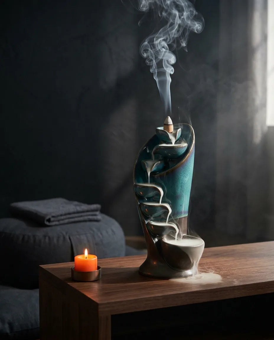 Ceramic Backflow Incense Burner – Waterfall Cone Burner for a Calm Atmosphere – product image 2